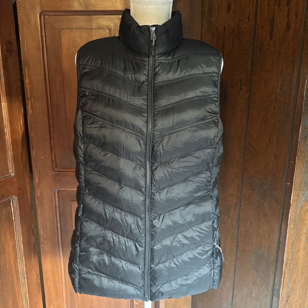 32 Degrees Heat Women's Lightweight Puffer Packable Vest, Black, Size‎ Large